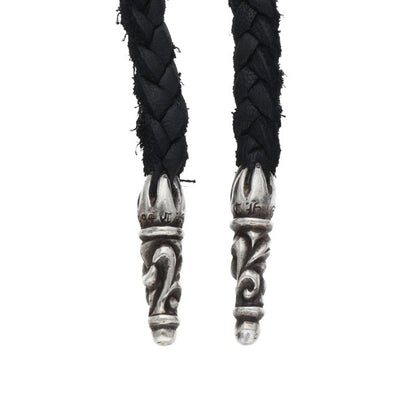 Chrome Hearts Scrolled Leather Blade Black x Silver (Silver 11.4g)