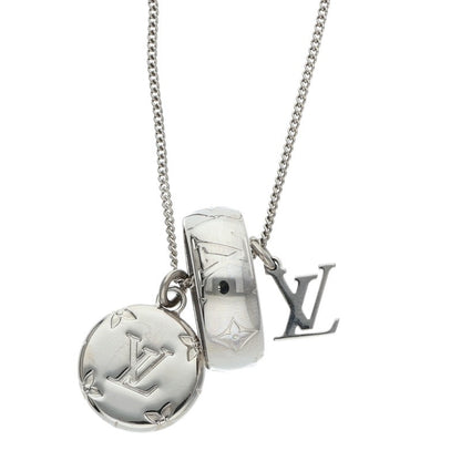 Louis Vuitton Silver Monogram Ring Necklace (Silver 15.74g)