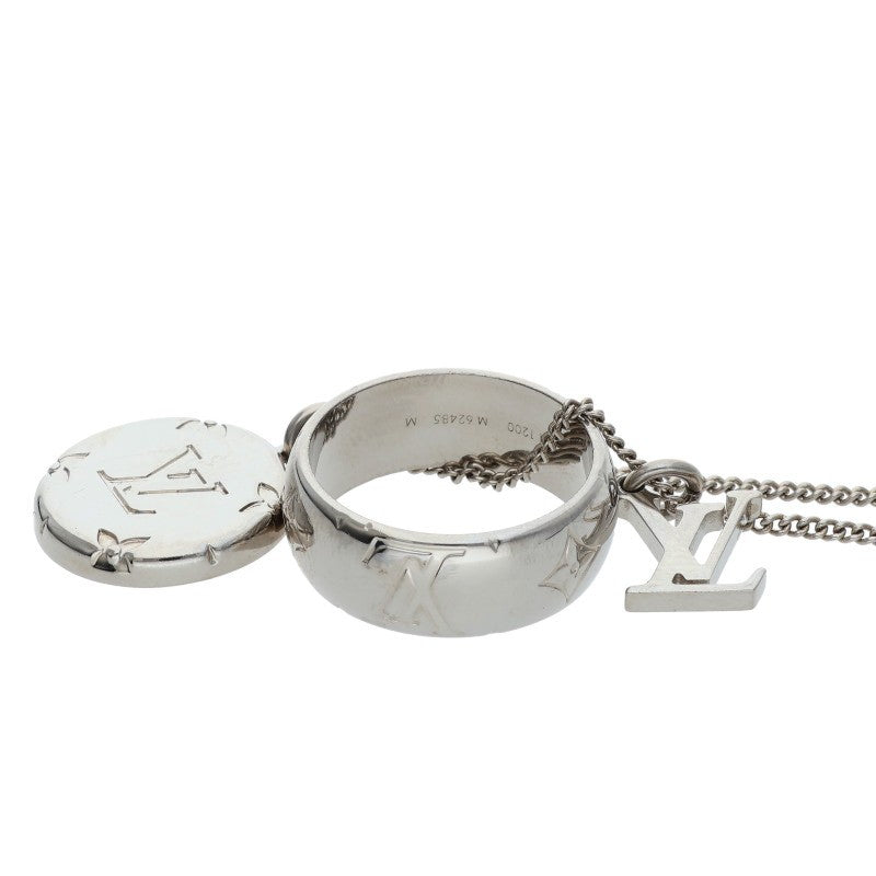 Louis Vuitton Silver Monogram Ring Necklace (Silver 15.74g)