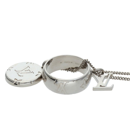 Louis Vuitton Silver Monogram Ring Necklace (Silver 15.74g)