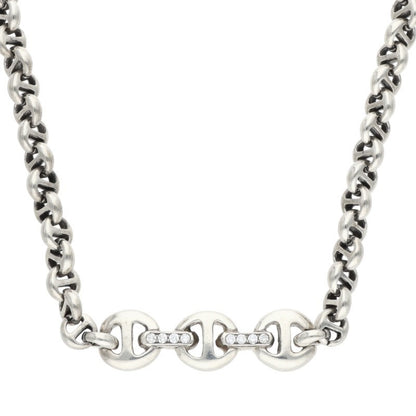 HOORSENBUHS Open Link Diamond Silver Necklace Size ONE SIZE