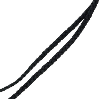 Chrome Hearts Scrolled Leather Braid Black x Silver (Silver 12.72g)