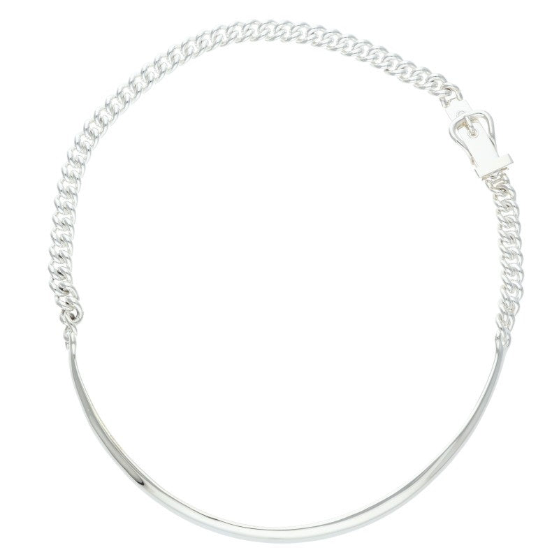HERMES Boucleselier Inflexible Silver Necklace Size ONE SIZE