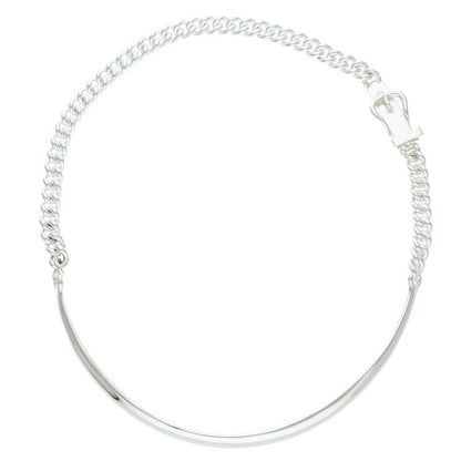 HERMES Boucleselier Inflexible Silver Necklace Size ONE SIZE