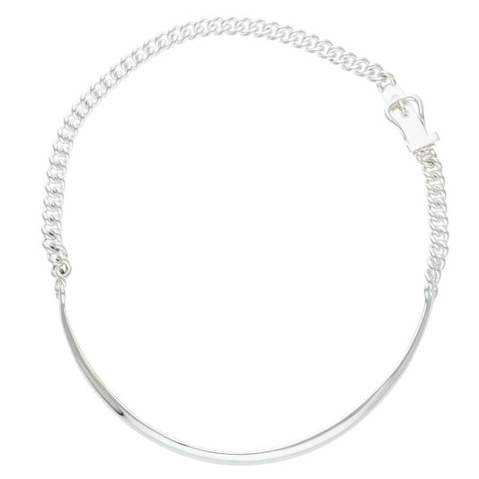 HERMES Boucleselier Inflexible Silver Necklace Size ONE SIZE