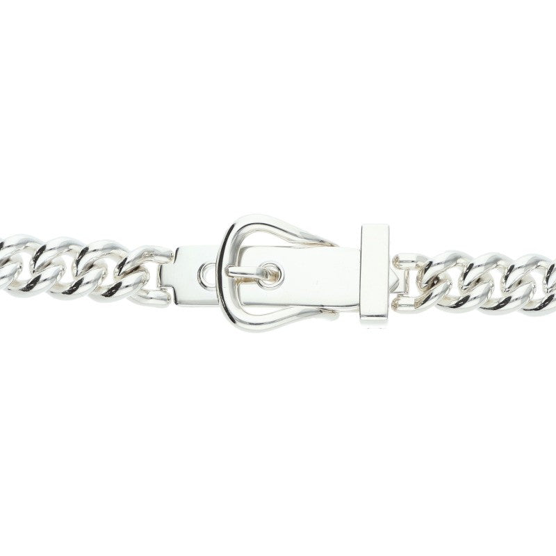 HERMES Boucleselier Inflexible Silver Necklace Size ONE SIZE