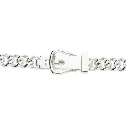HERMES Boucleselier Inflexible Silver Necklace Size ONE SIZE
