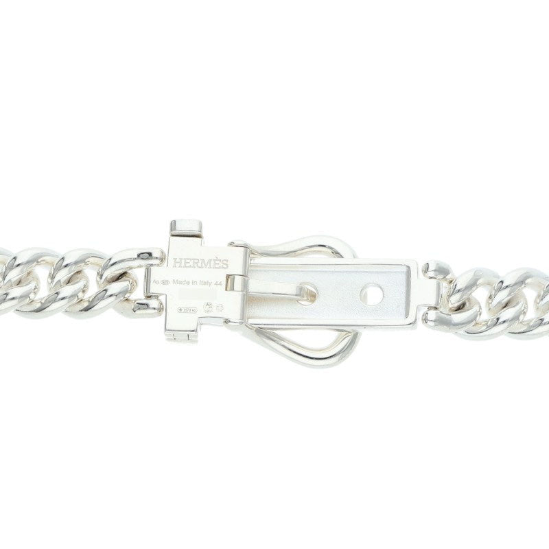 HERMES Boucleselier Inflexible Silver Necklace Size ONE SIZE