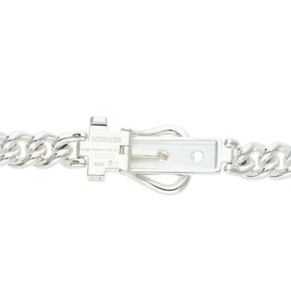 HERMES Boucleselier Inflexible Silver Necklace Size ONE SIZE