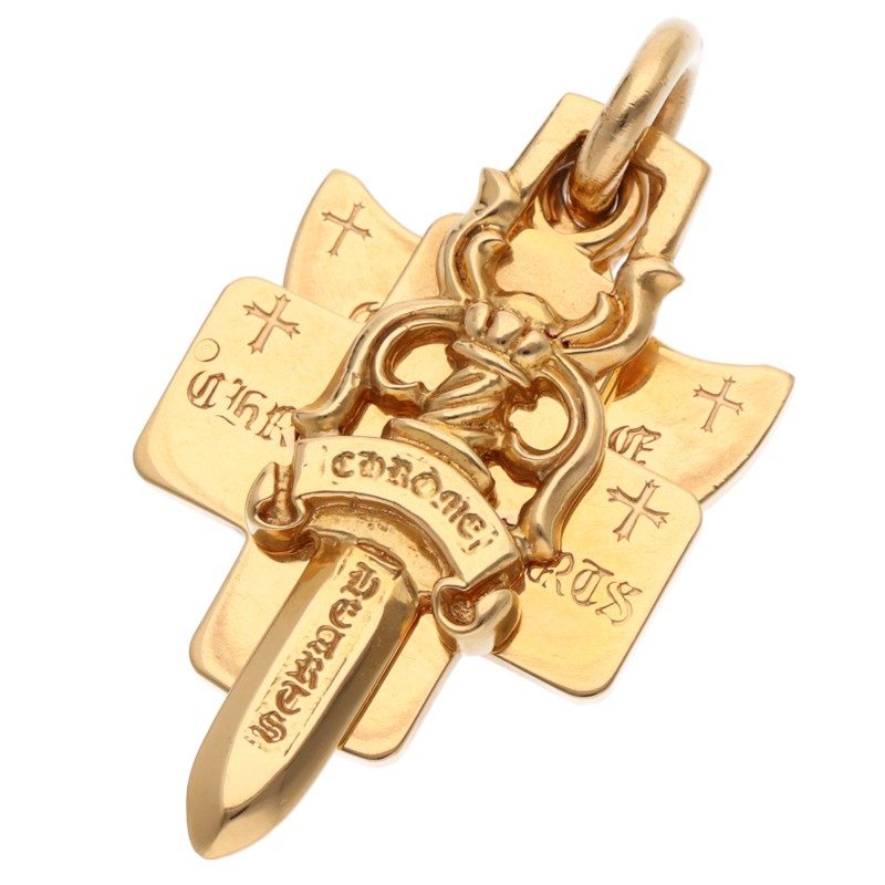 Chrome Hearts 22K 3TRINKETS Gold Necklace Top Size ONE SIZE