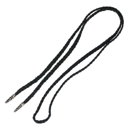 Chrome Hearts Scrolled Leather Braid Black x Silver (Silver 10.87g)