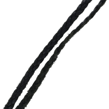 Chrome Hearts Scrolled Leather Braid Black x Silver (Silver 10.87g)