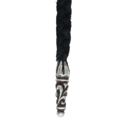Chrome Hearts Scroll Leather Braid Black x Silver (Silver 11.21g)