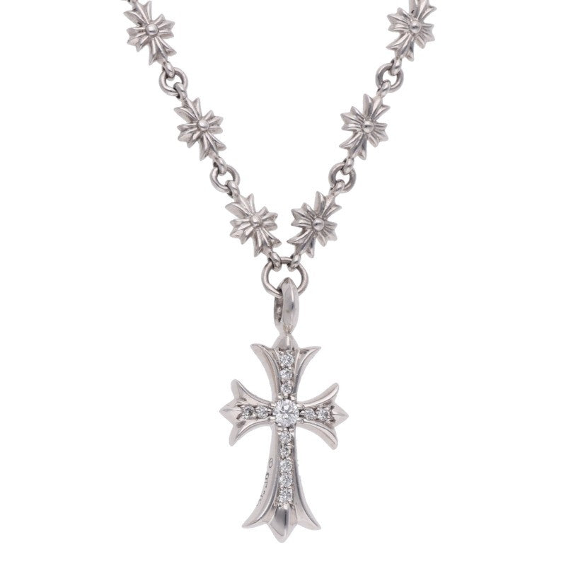 Chrome Hearts 18K Tiny E Fat Cross Pave Dia Size ONE SIZE