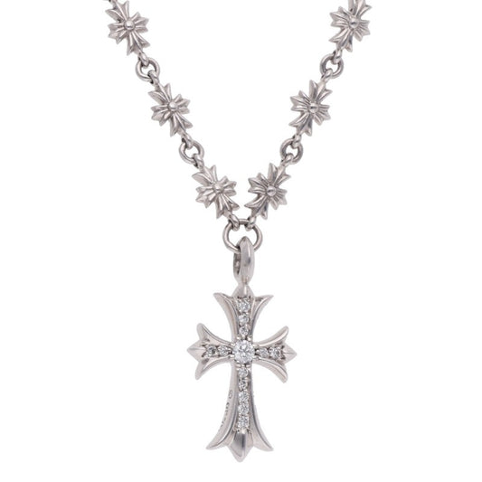 Chrome Hearts 18K Tiny E Fat Cross Pave Dia Size ONE SIZE