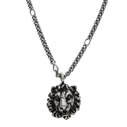 GUCCI Lion Head Silver Chain Necklace Size ONE SIZE