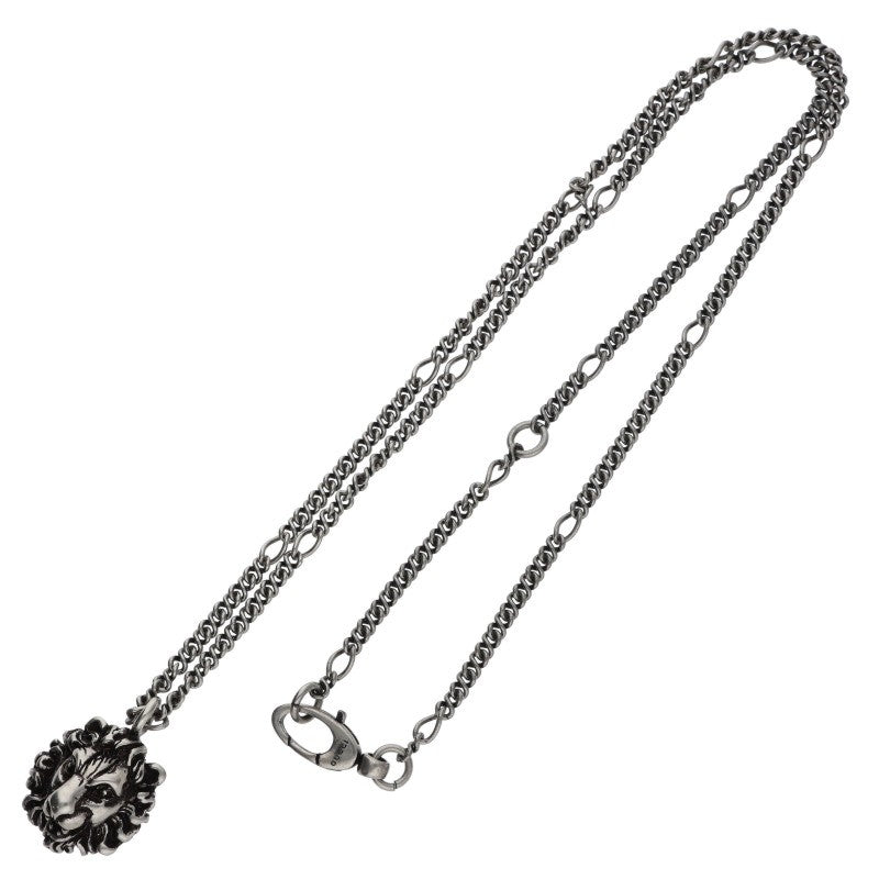 GUCCI Lion Head Silver Chain Necklace Size ONE SIZE