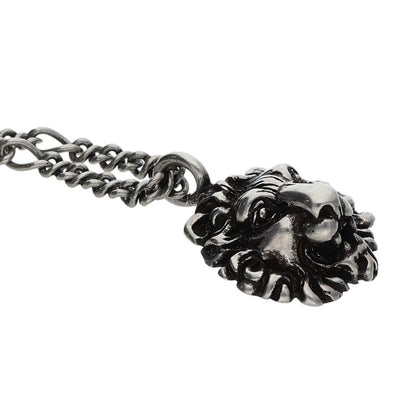 GUCCI Lion Head Silver Chain Necklace Size ONE SIZE
