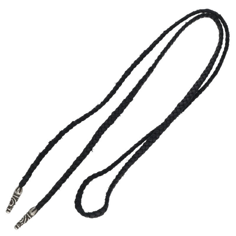 Chrome Hearts Scroll Leather Braid Black x Silver (Silver 11.58g)