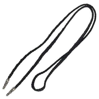 Chrome Hearts Scroll Leather Braid Black x Silver (Silver 11.58g)