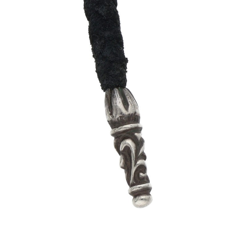 Chrome Hearts Scroll Leather Braid Black x Silver (Silver 11.58g)