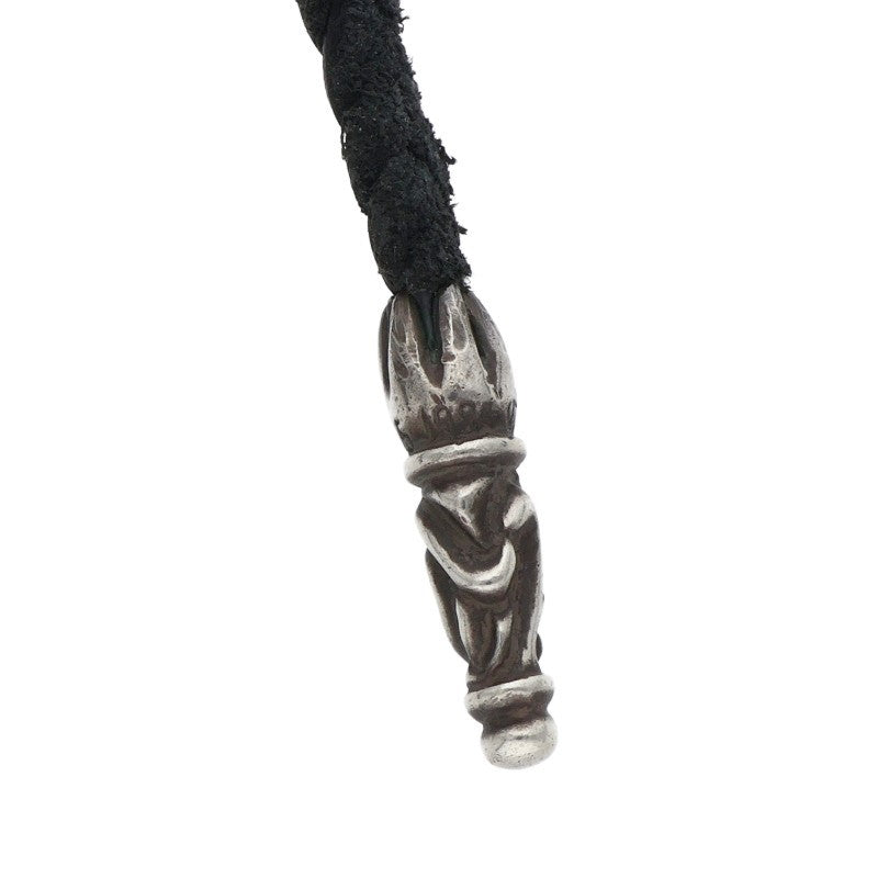 Chrome Hearts Scroll Leather Braid Black x Silver (Silver 11.58g)