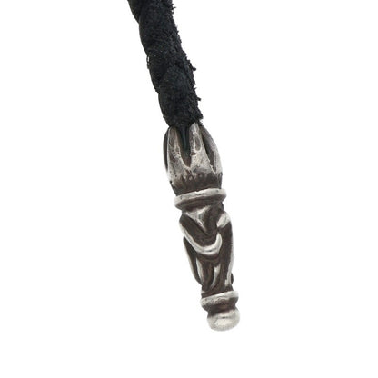 Chrome Hearts Scroll Leather Braid Black x Silver (Silver 11.58g)