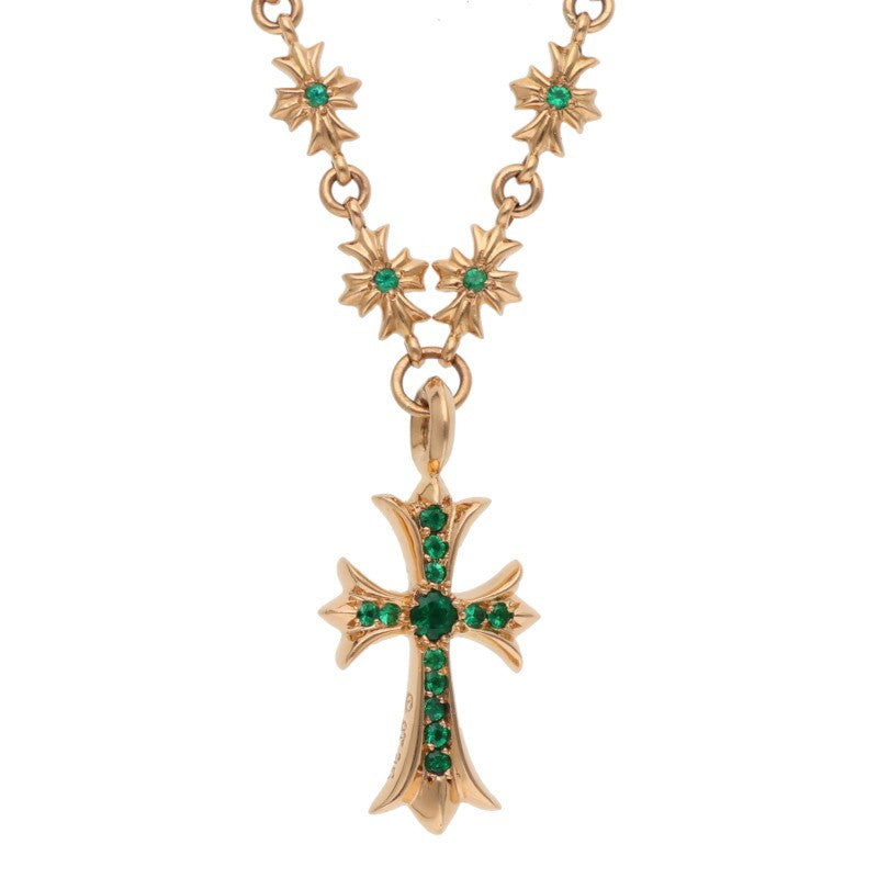 Chrome Hearts 22K Tiny E Fat Emerald Necklace Size 18INCH