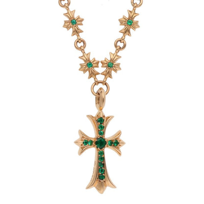 Chrome Hearts 22K Tiny E Fat Emerald Necklace Size 18INCH