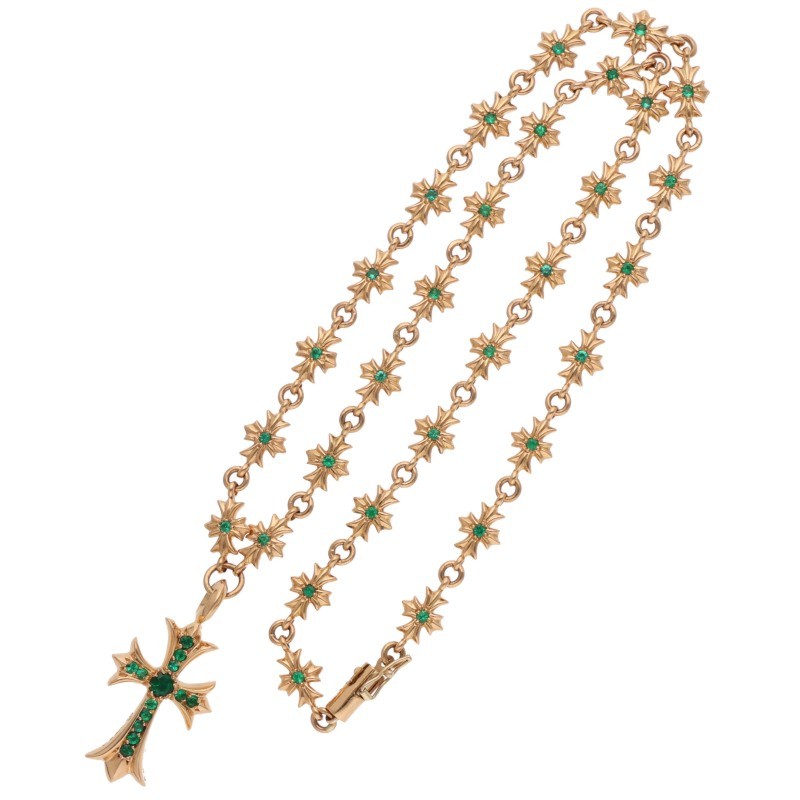 Chrome Hearts 22K Tiny E Fat Emerald Necklace Size 18INCH