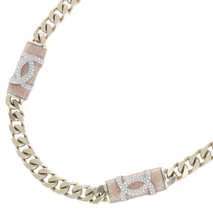 CHANEL A21S Logo Rhinestone Cuban Chain Size ONE SIZE