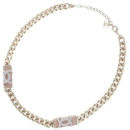 CHANEL A21S Logo Rhinestone Cuban Chain Size ONE SIZE