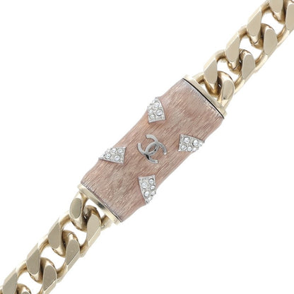 CHANEL A21S Logo Rhinestone Cuban Chain Size ONE SIZE