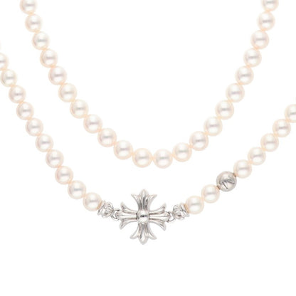 Chrome Hearts 18K WHG CH Plus Pearl Necklace