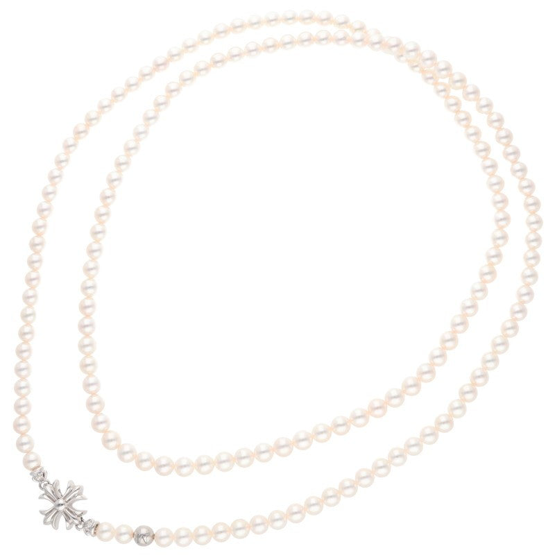 Chrome Hearts 18K WHG CH Plus Pearl Necklace