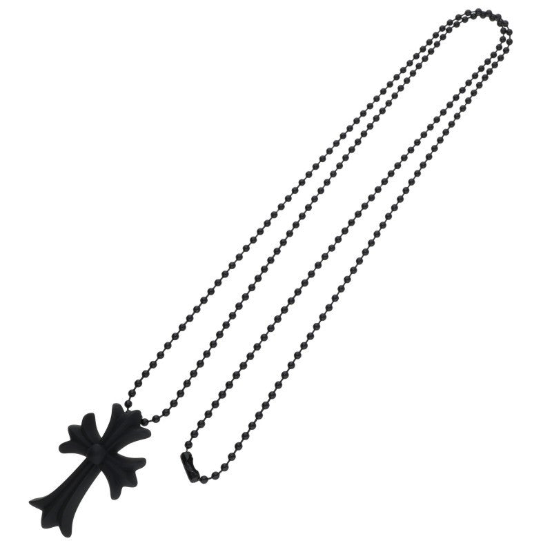 Chrome Hearts RUBBER CH CRS SML Necklace Black (Silver 8.47g)