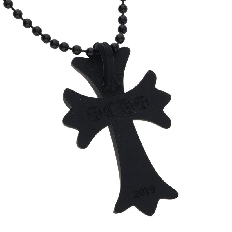 Chrome Hearts RUBBER CH CRS SML Necklace Black (Silver 8.47g)