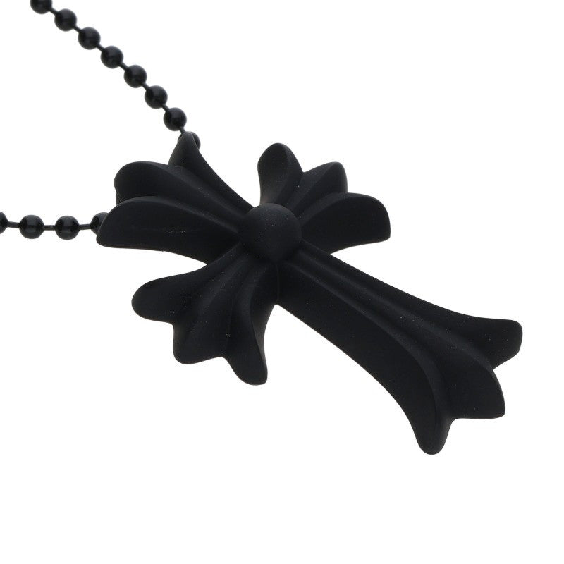 Chrome Hearts RUBBER CH CRS SML Necklace Black (Silver 8.47g)