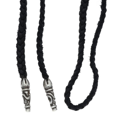 Chrome Hearts Scrolled leather trim Silver necklace Black x Silver (Silver 11.52g)