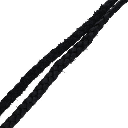 Chrome Hearts Scrolled leather trim Silver necklace Black x Silver (Silver 11.52g)