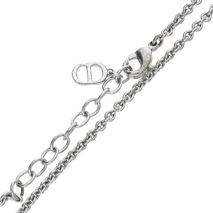 DIOR Oblique Circle Pendant Silver Necklace Size ONE SIZE