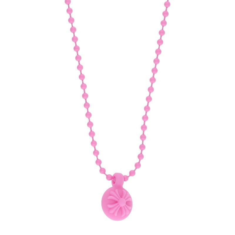 Chrome Hearts Pink Rubber CH Cross Ball (Silver 6.76g)