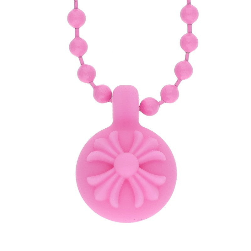 Chrome Hearts Pink Rubber CH Cross Ball (Silver 6.76g)