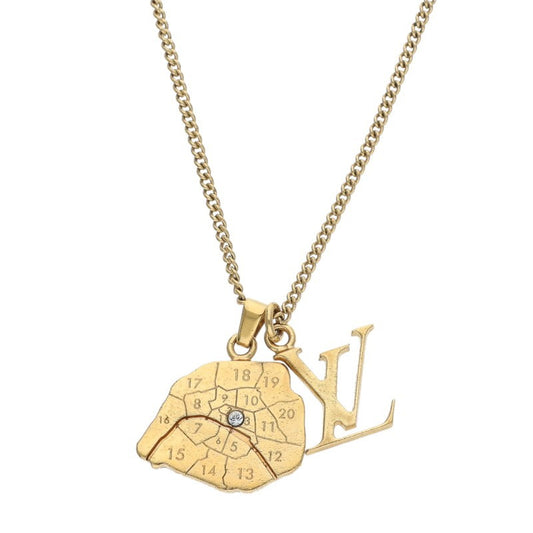 LOUISVUITTON Collier Map LV Initial Gold-Tone Size ONE SIZE