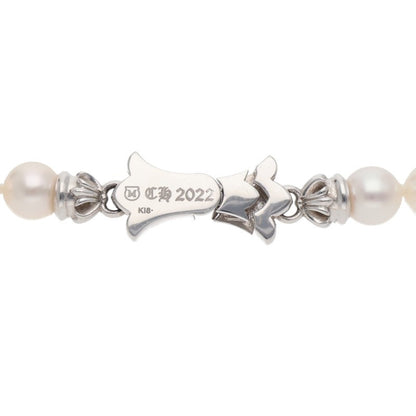 Chrome Hearts Tiny CH CRS Pave Pearl Necklace Size 16INCH