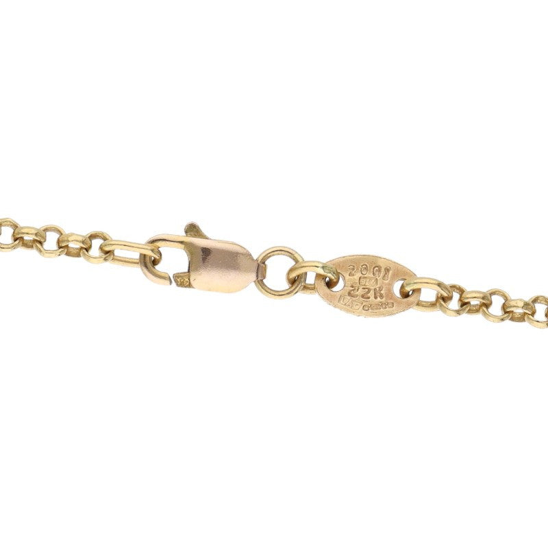 Chrome Hearts 22K 14K Gold Roll Chain Necklace Size 20INCH