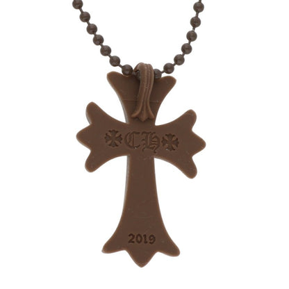 Chrome Hearts Rubber Small CH Cross Necklace Size ONE Brown