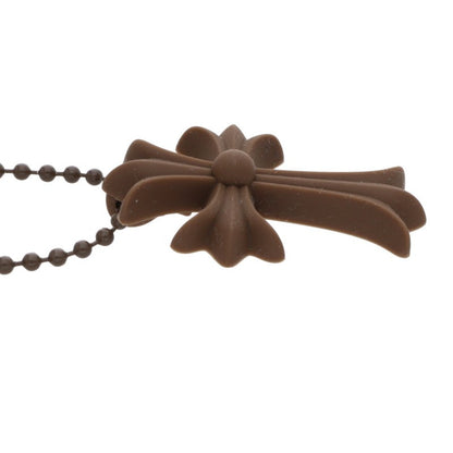 Chrome Hearts Rubber Small CH Cross Necklace Size ONE Brown