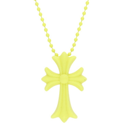 Chrome Hearts Rubber Small CH Cross Necklace Size ONE Yellow