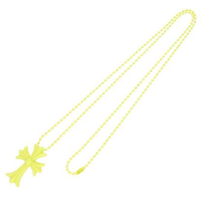 Chrome Hearts Rubber Small CH Cross Necklace Size ONE Yellow